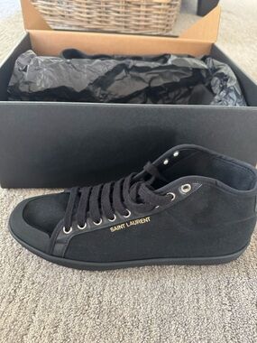 Saint Laurent Men's/Women’s Black Canvas High-Top Sneakers